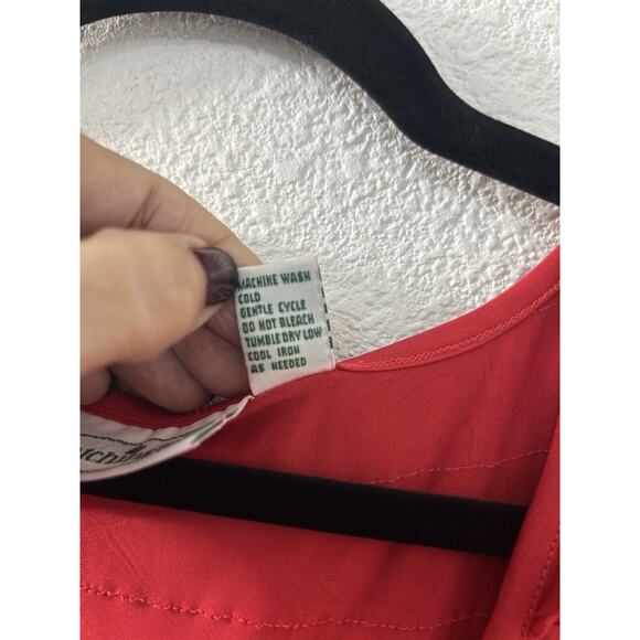 Patchington Womans Size Large Midi Tiered Ruffle Red Dress Funky Artsy Kitschy - Picture 5 of 9